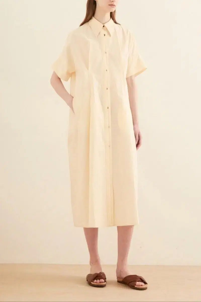 ハン the CASHMERE シャツ ロング丈ワンピース