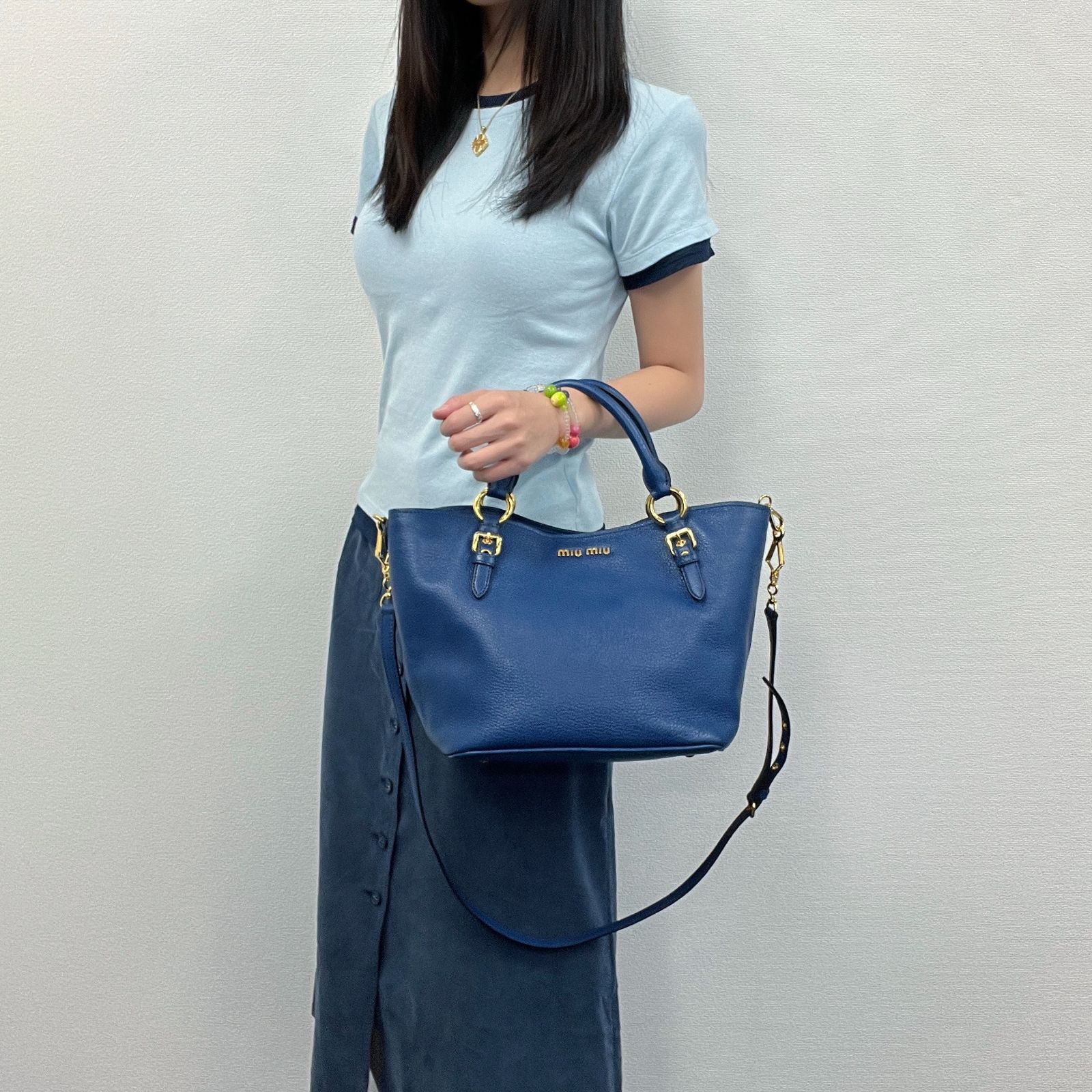 中古】MIU MIU ミュウミュウ ヴィッテロダイノ 2WAY ハンドバッグ 