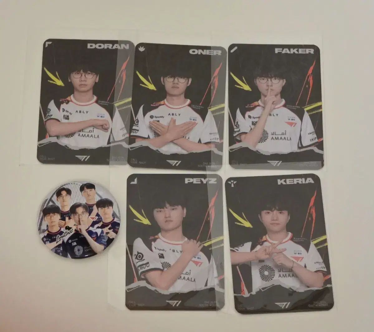T1 MSI フォトカード 5種+缶バッジ まとめ ドラン ONER FAKER 페이즈