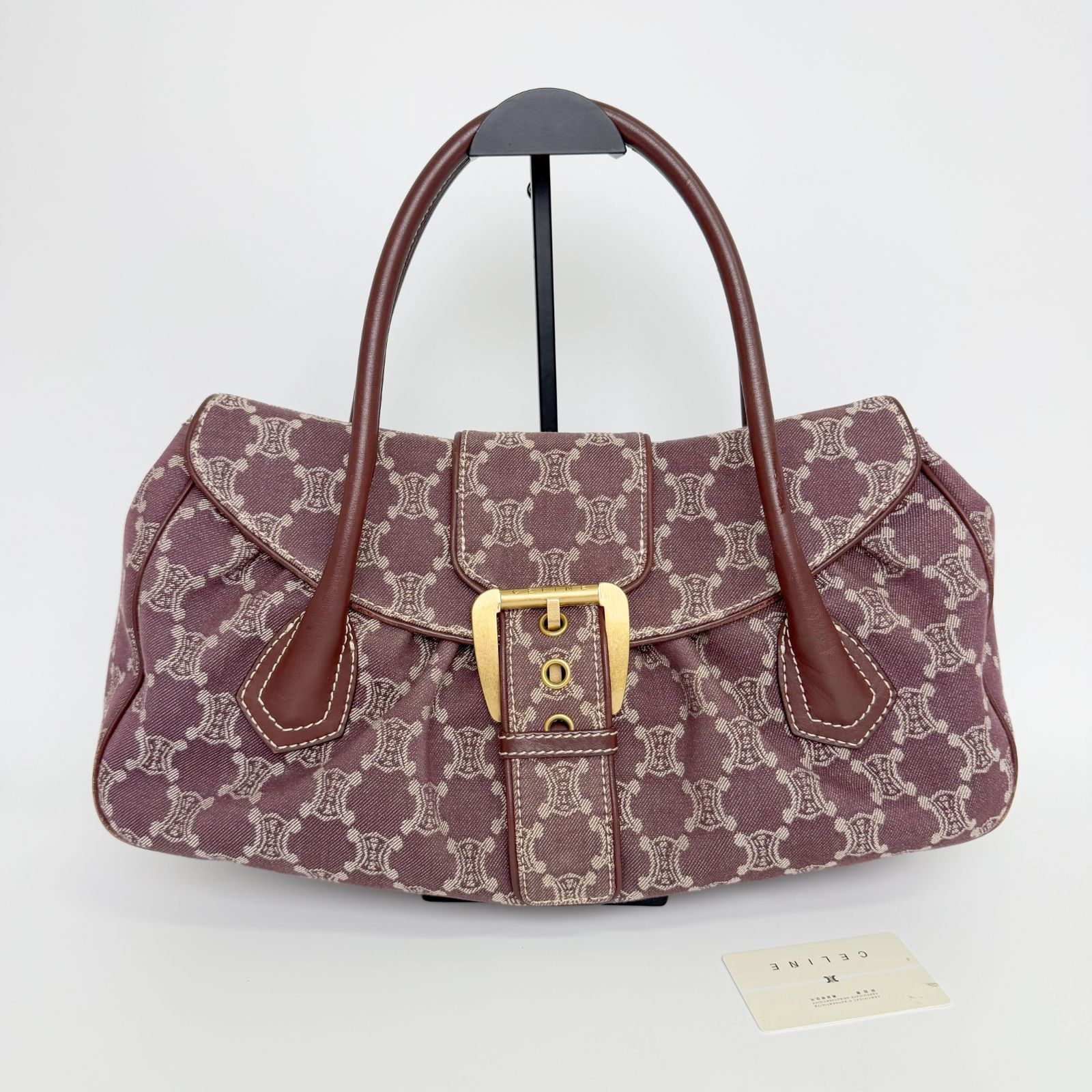 中古】CELINE セリーヌ Cマカダム バックル トートバッグ キャンバス