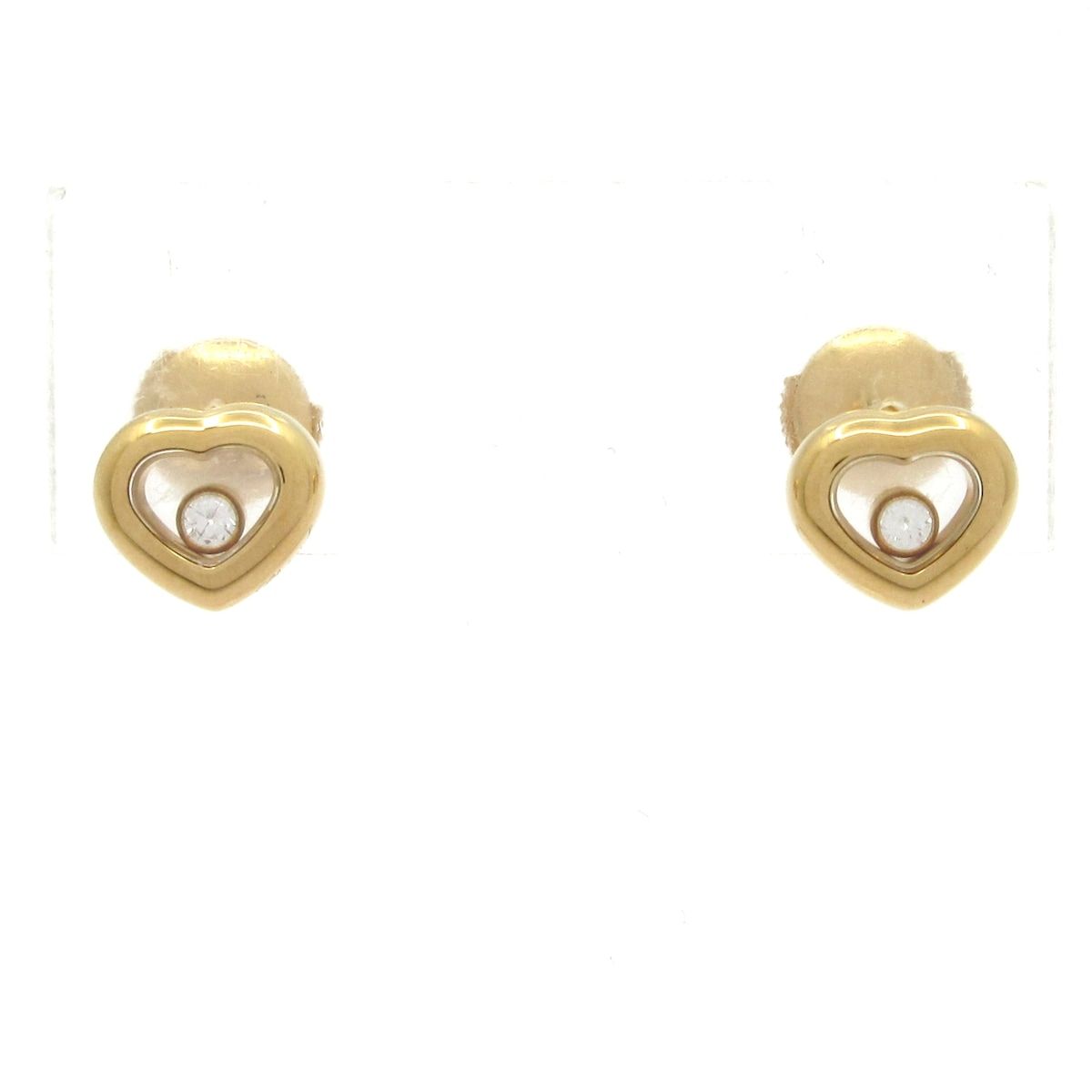 Chopard(ショパール) ピアス ハッピーダイヤ 83/4854 K18YG×ダイヤモンド 2Pムービングダイヤ(片側1Pダイヤ)/ハート