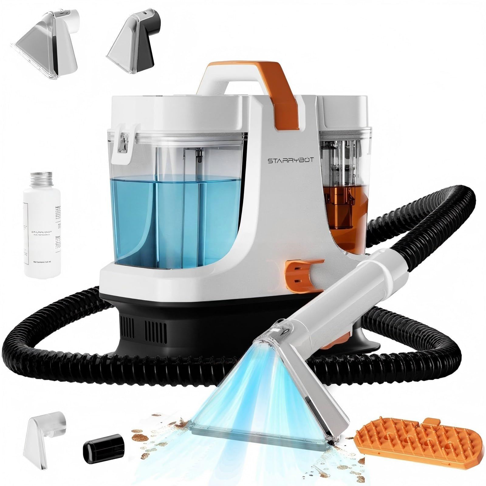 ★新品★【超大容量タンク × 18000Pa超強吸引力】STARRYBOT リンサークリーナー 18000Pa 強力吸引 カーペットクリーナー 布洗浄機 1.6L給水タンク 1.2L排水タンク 清水汚水分離 セルフクリーニング機能 60℃温水対応 ソファ 車内