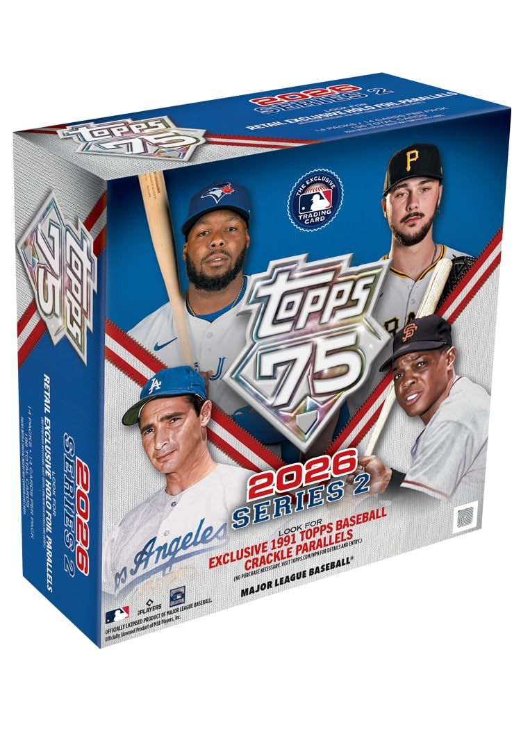 2026 Topps Series 2 ベースボールシールドメガボックス(14パック/ボックス)。