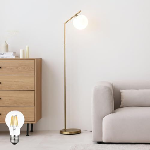N★VENTOTA フロアライト 間接照明 フロアスタンド led ランプ 北欧 おしゃれ 電気スタンド 調光調色 floor lamp リビングルーム インテリア E26 寝室 スタンドライト Modico-F (ゴールド｜フィラメントLE 0ef6ea1a