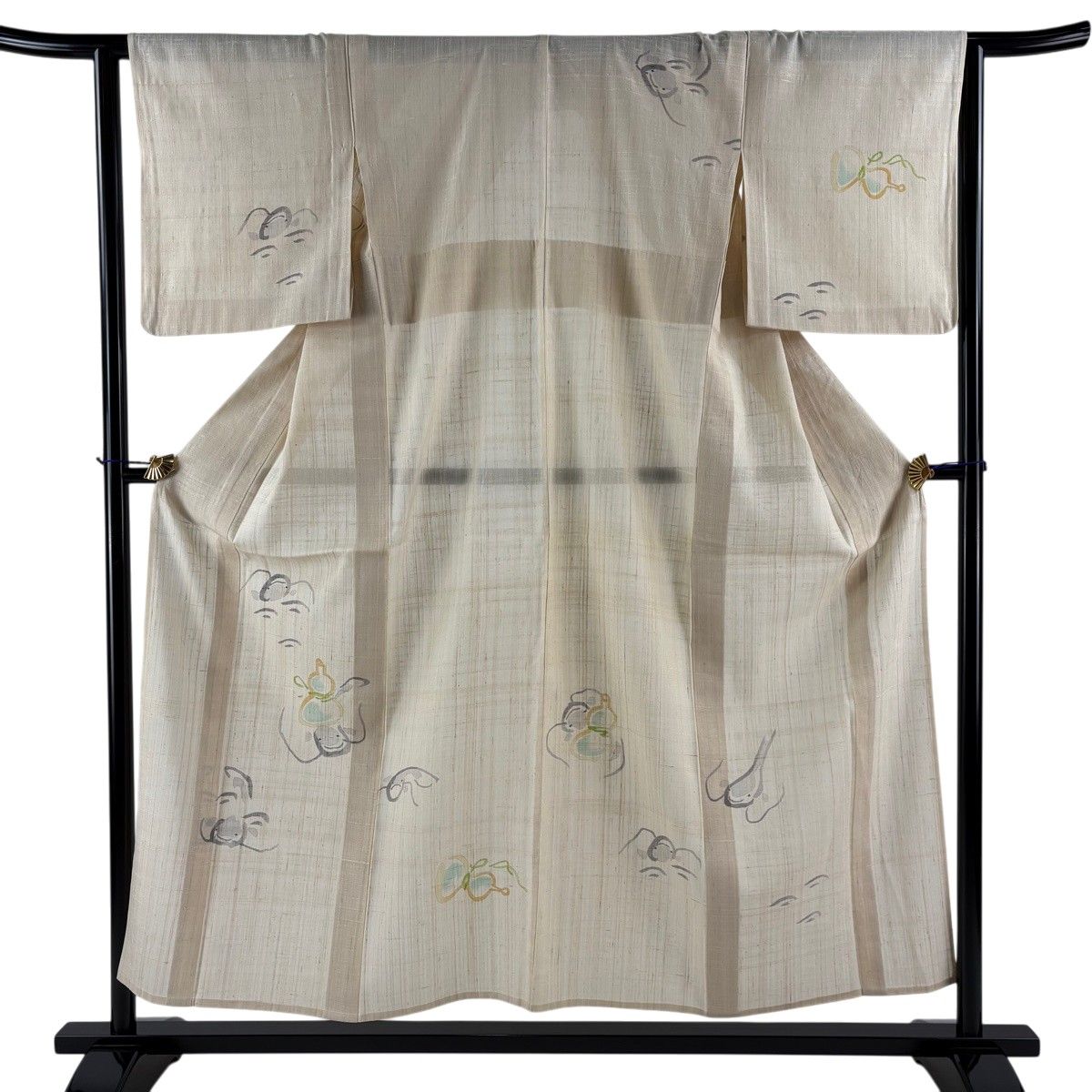 付下げ 身丈154.5cm 裄丈63cm S 薄物 瓢箪 なまず ベージュ 正絹 逸品 【中古】