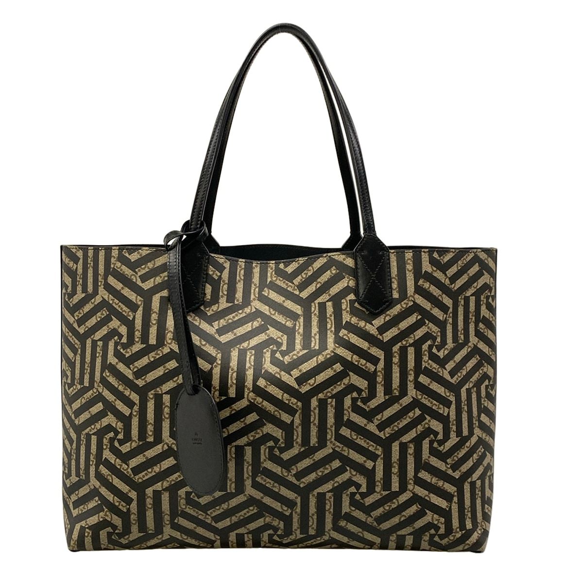 GUCCI(グッチ) トートバッグ GGカレイド ベージュ レザー