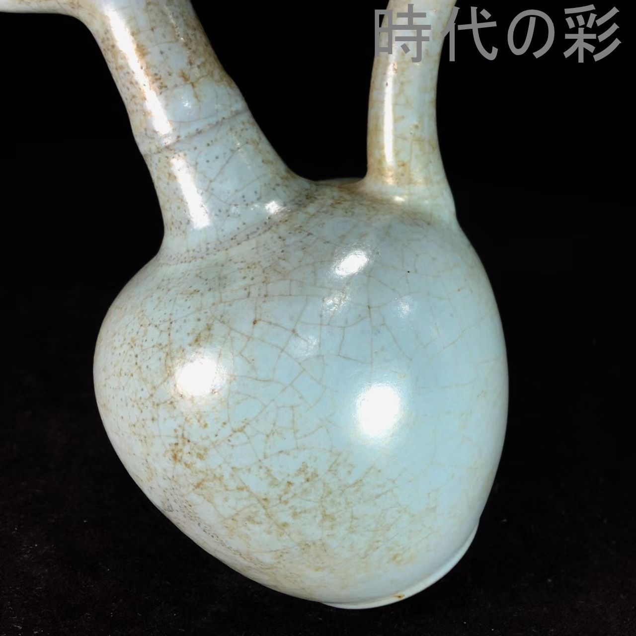 中国古美術【宋時代 汝窯 鳳首執壺】青磁 酒器 水注 古陶磁器 旧蔵