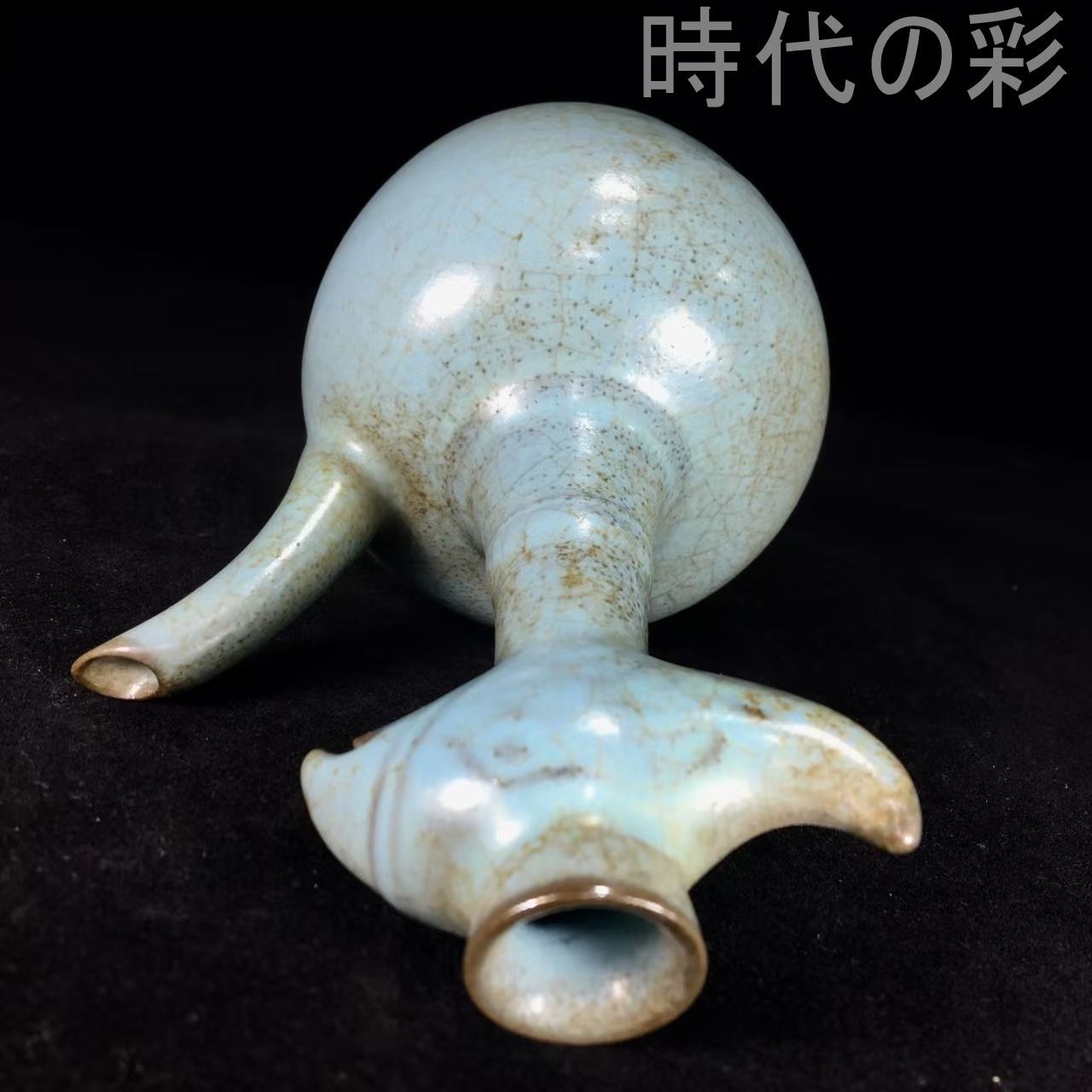 中国古美術【宋時代 汝窯 鳳首執壺】青磁 酒器 水注 古陶磁器 旧蔵