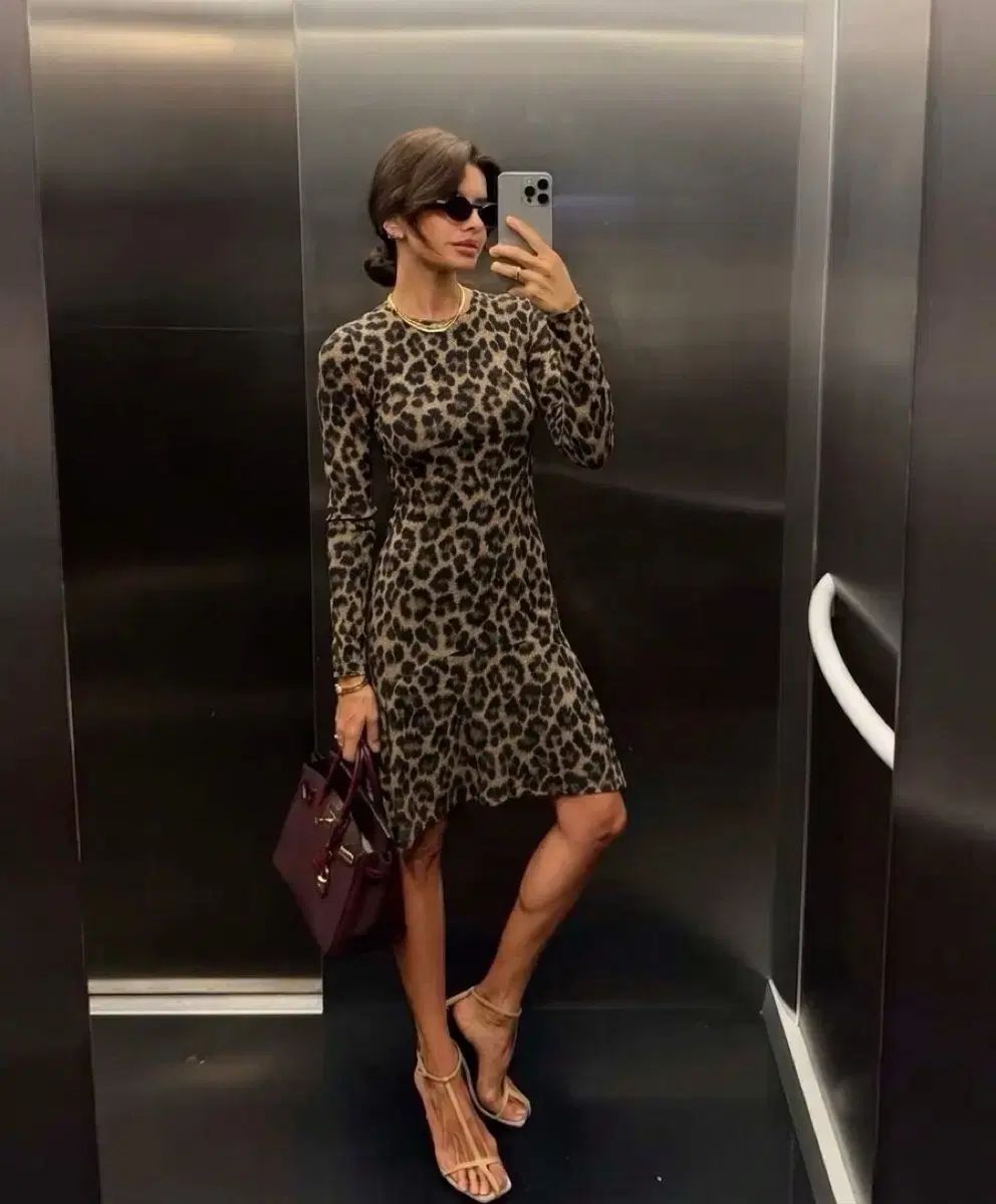 maje マージュ SANDRO サンドロ MICHAEL KORS マイケルコース ヒョウ柄 レオパード フリル ONE PIECE ワンピース XS(55)
