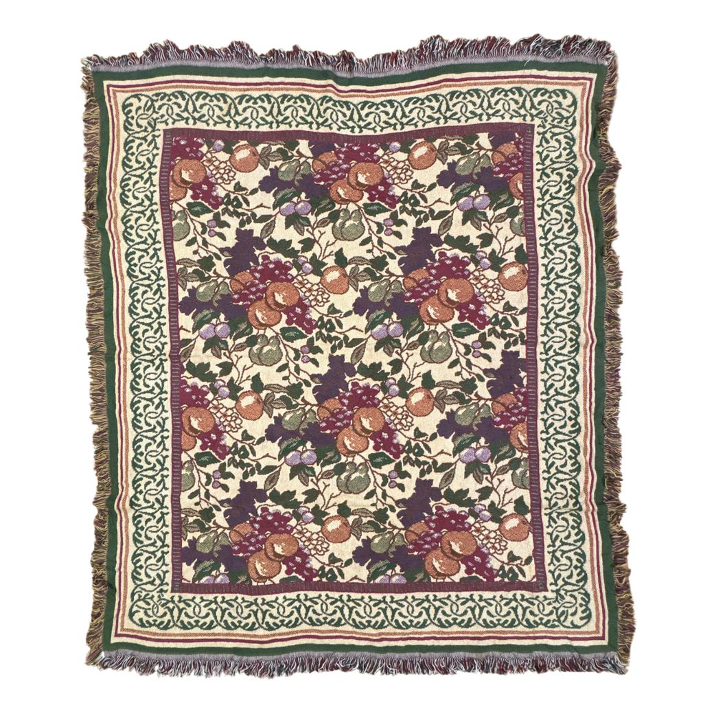 vintageラグ ブランケット マルチカバー タペストリー ツタ フルーツ 果物 Rug Blanket Fruit 3749