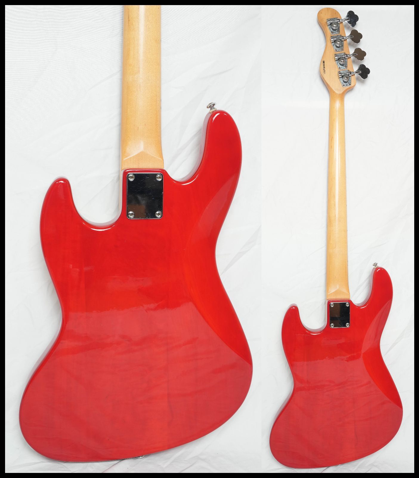美品！グラスルーツG-T-68BZ BUZZ tetsuya ラルク ベース ☆Grass Roots by ESP G-T-68BZ シースルーレッド 2008年製 ラルクエン