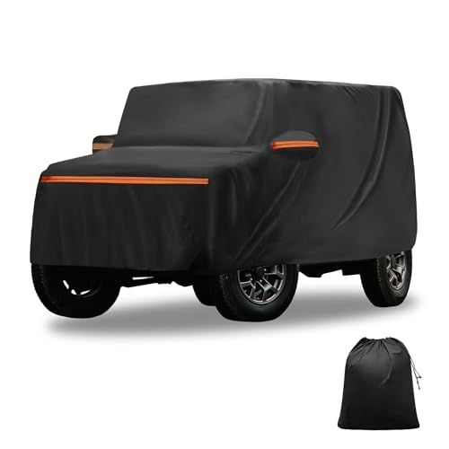 X AUTOHAUX 【三菱 デリカミニ用】車ボディカバー 自動車カバー 新型100%防水生地&5層構造 軽量・女性でも楽々 裏起毛 塗装面保護 運転席ジッパー付き/ドア開閉可能/忘れ物をしても安心 耐強風 防風ロープ/収納袋付き 日焼け/梅 53393b57