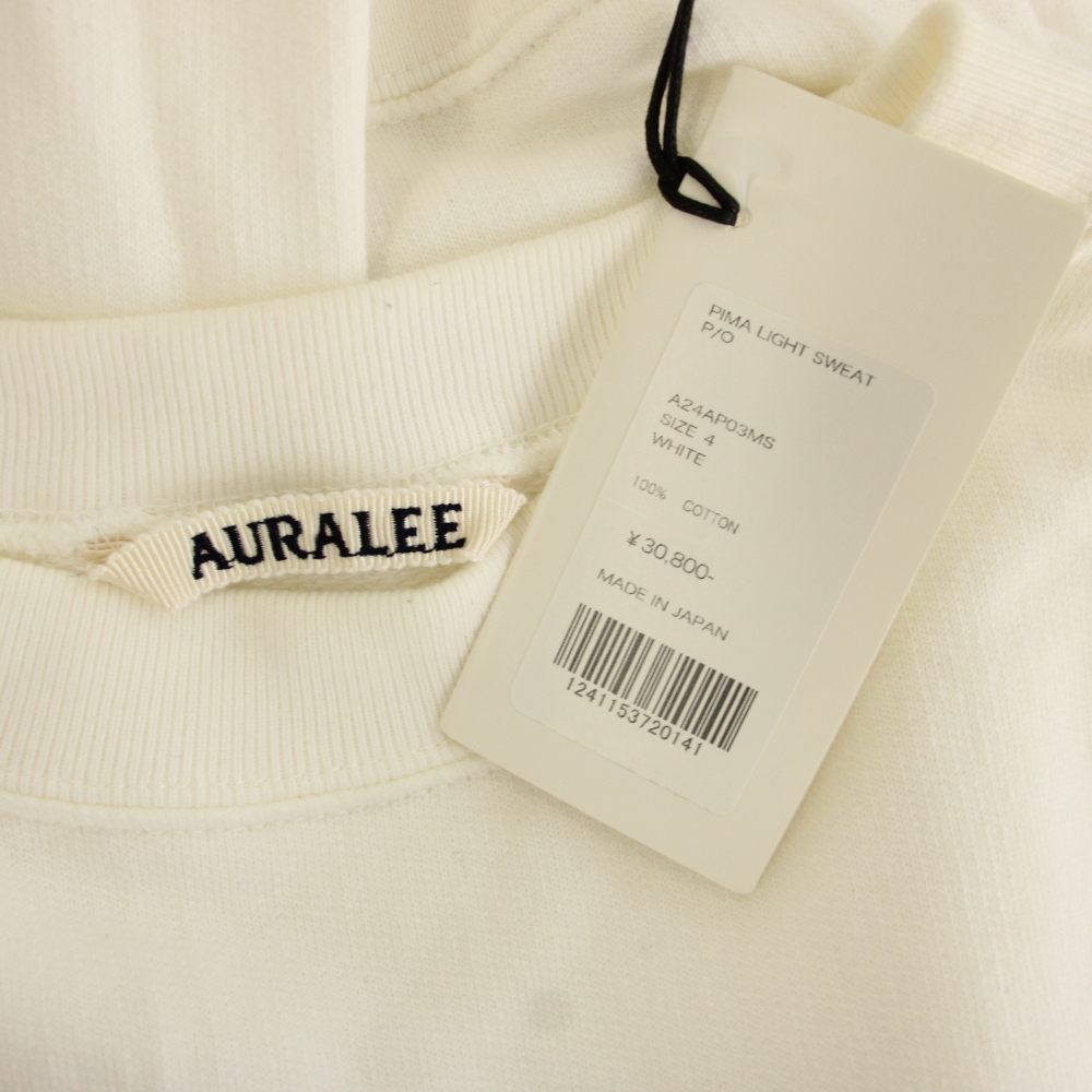 オーラリー AURALEE タグ付き 24AW PIMA LIGHT SWEAT P/O スウェット