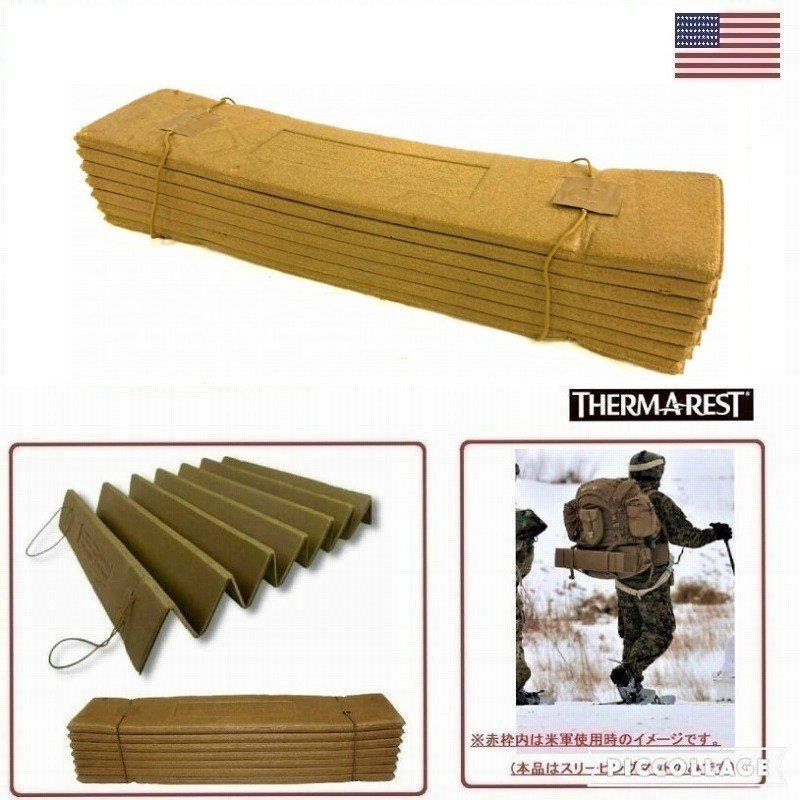 [US Army Release] Sleeping Bag Mat Accordion Foam Sleeping Mat Camping Outdoor THERM-A-REST (100) MF1BK-3-W #26