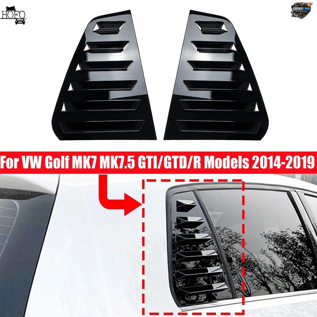 VWゴルフMK7 MK7.5 GTI/GTD/Rモデル（2014～2019年）用リアサイドウィンドウトリムスポイラーウィンドウシャッターカバールーバーエアベン