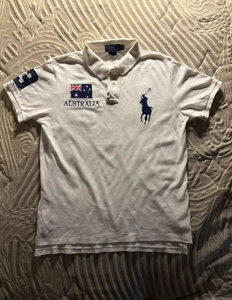 ポロラルフローレン ビックポニー チーフキーパー オーストラリア カラ 半袖 白 (XL)