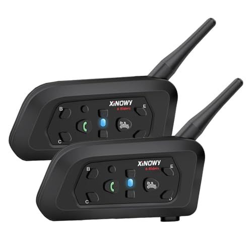 ★新品★Mihono バイクインカム 6Riders （2台セット） V6Pro昇級版 ツーリング 6人ペアリング 2人同時通話 Bluetooth インターコム 1200M 12時間通話 GPS/DSP機能搭載 イヤホンマイク付き 音楽聞く IP67防水 日
