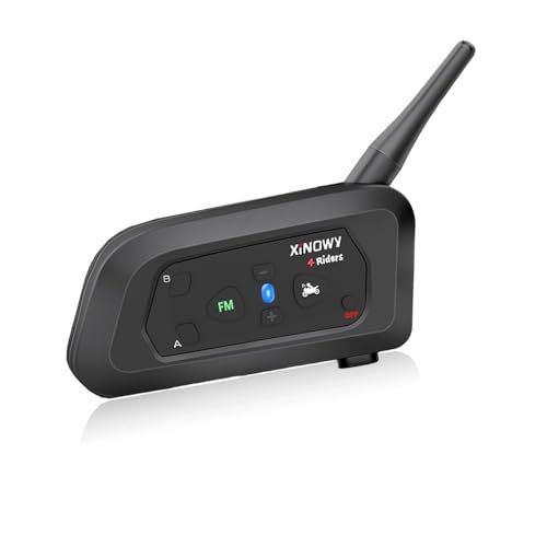 ★新品★Mihono 4Riders Interphone バイク用 インカム V4 ツーリング対応 4人同時通話可能 FMラジオ 音楽 IP65防水 ブルートゥース インターコム 3.5ミリ端子 ヘッドセット 日本語説明書付き 「技適認証済」1パック