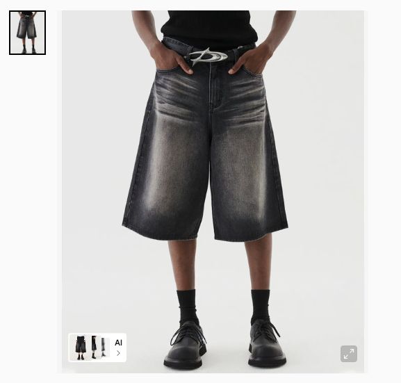 D&S R バミューダ デニム パンツ ブラック XL 出品