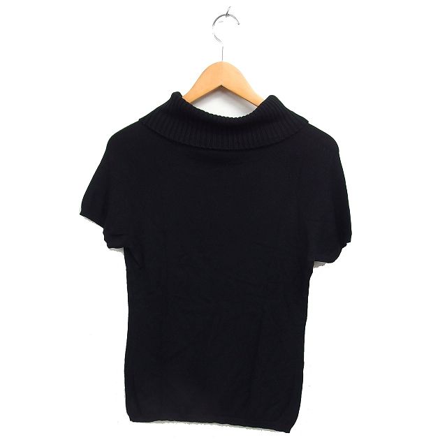 BARNEYS NEW YORK - BARNEYSNEWYORK(バーニーズ) 半袖セーター サイズ38 M レディース - 黒 タートルネック バーニーズニューヨーク BARNEYS NEW YORK オフタートル ニット