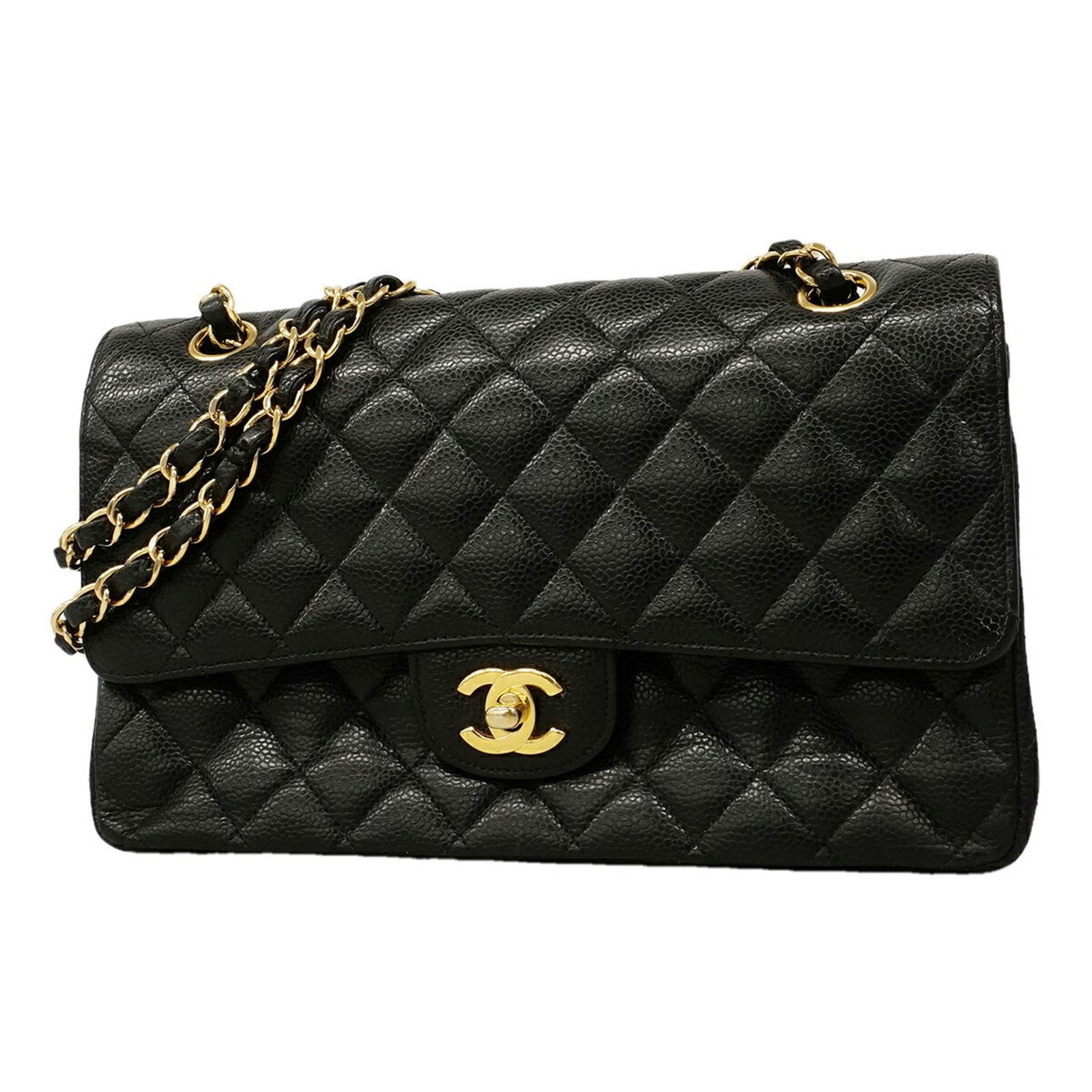 シャネル(Chanel) シャネル ショルダーバッグ マトラッセ Wフラップ Wチェーン キャビアスキン ブラック レディース P3213200 436,804円