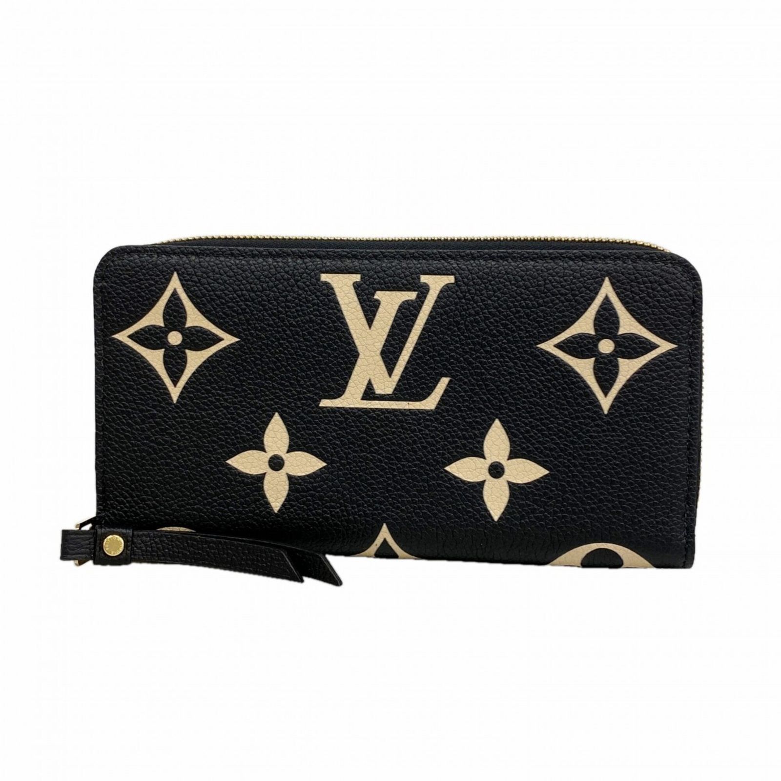 ルイ・ヴィトン(Louis Vuitton) ルイ・ヴィトン 長財布 モノグラム・アンプラント バイカラー ジッピーウォレット M80481 ブラック ベージュレディース P3189486