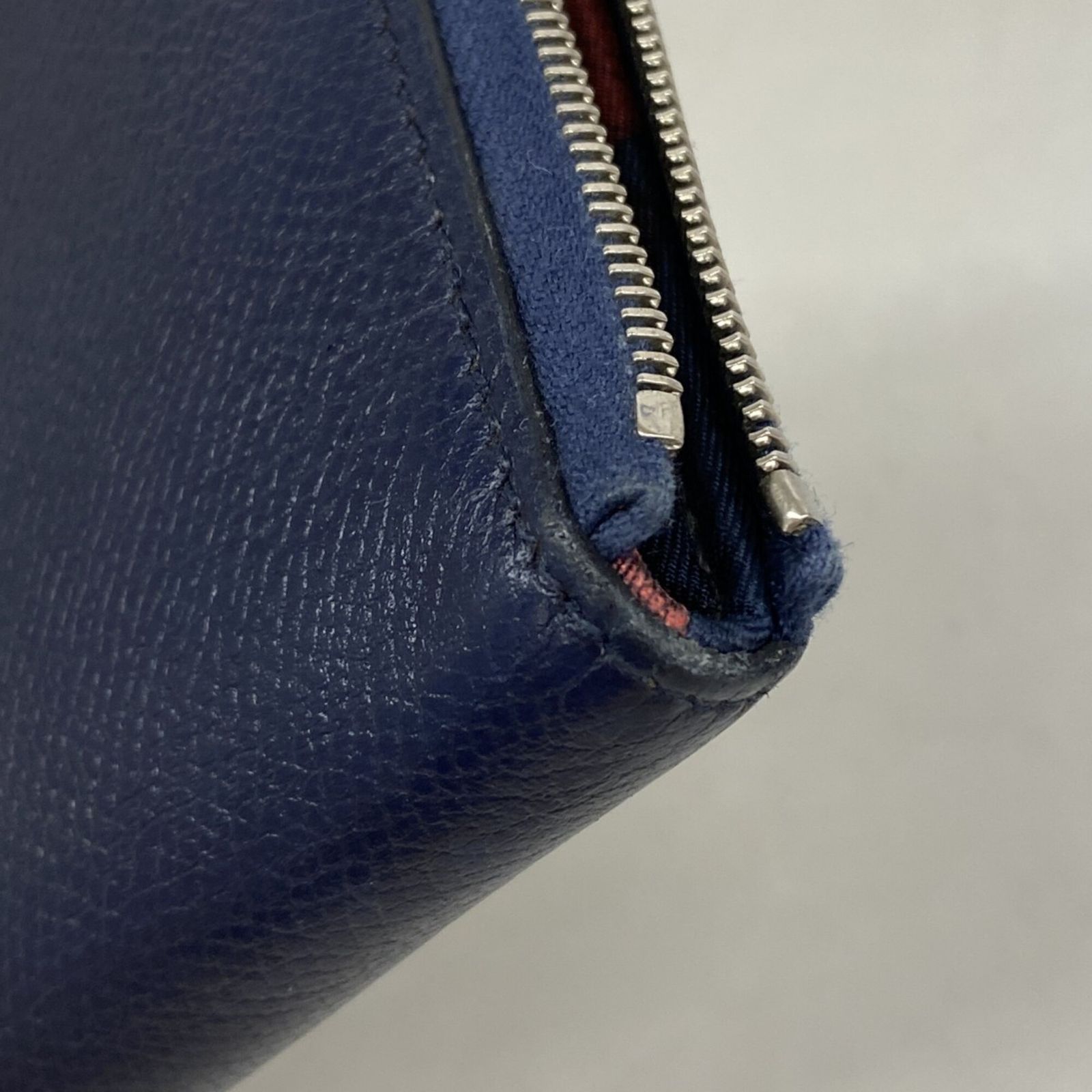 エルメス(Hermes) エルメス 長財布 アザップロングシルクイン ヴォーエプソン ブルーネイビー T刻印レディース P3183406