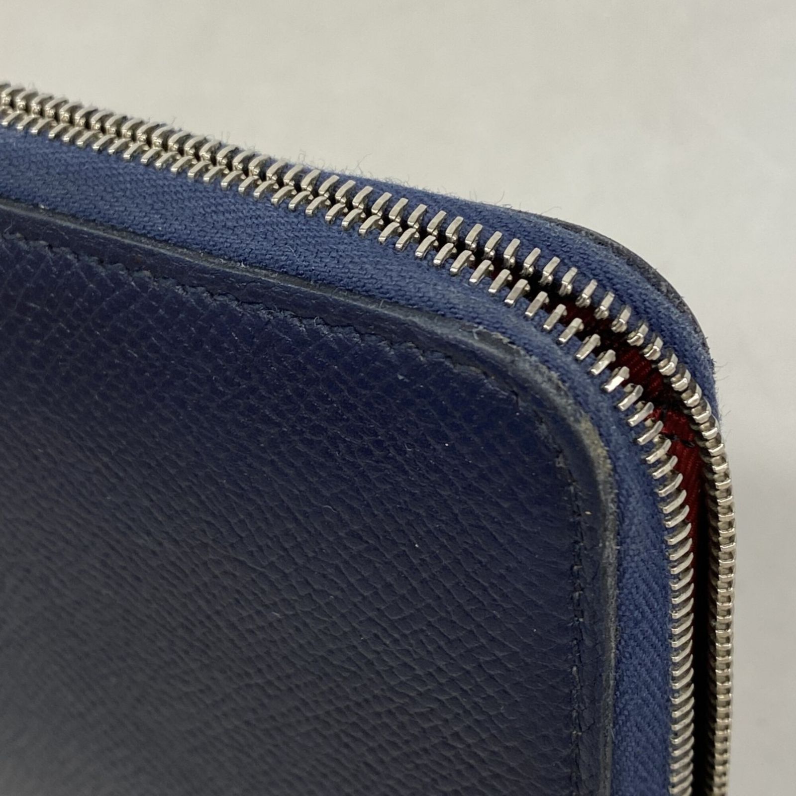 エルメス(Hermes) エルメス 長財布 アザップロングシルクイン ヴォーエプソン ブルーネイビー T刻印レディース P3183406
