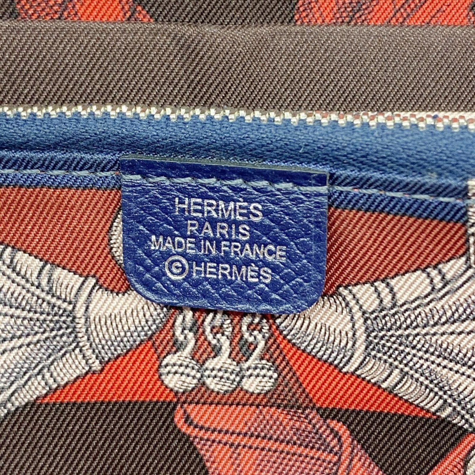 エルメス(Hermes) エルメス 長財布 アザップロングシルクイン ヴォーエプソン ブルーネイビー T刻印レディース P3183406