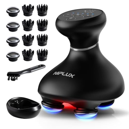 【九州大学博士監修】NIPLUX EMS ヘッドスパ 電動頭皮ブラシ 頭皮ケア フェイスケア 高輝度赤色LED IPX7防水 3D振動 コードレス 美容家電 全身適用 EMS HEAD SPA PREMIUM 贈り物 ギフトpms da9d73c9