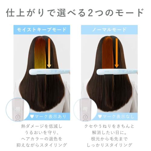 テスコム (TESCOM) ヘアアイロン コテ マイナスイオン 26mm 【 モイストキープモード搭載 】 海外対応 自動OFF 開閉ロック ラク抜きプラグ シェルホワイト TS550B-Wpms