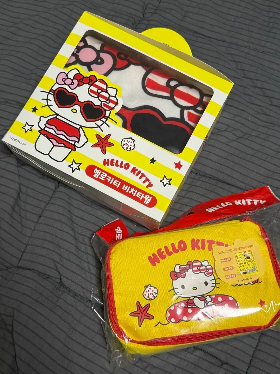 ハローキティ ビーチタオル ＆ ポーチ セット