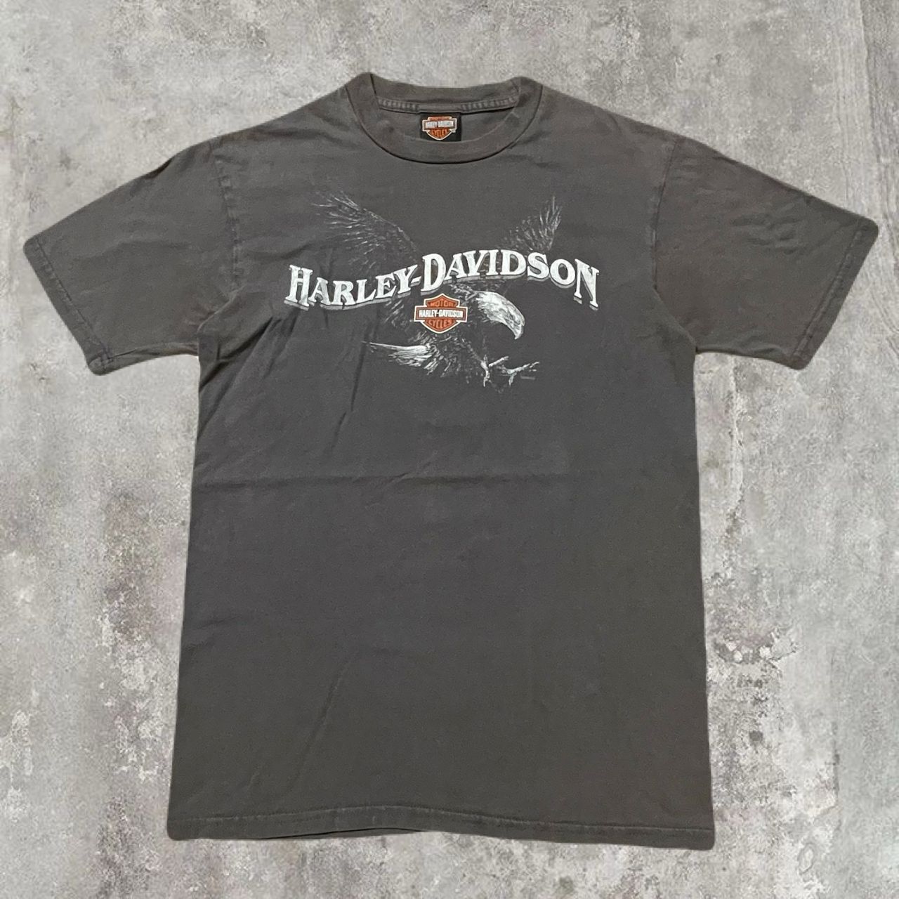 00s USA製】ハーレーダビッドソン イーグル Tシャツ M 墨黒 オランダ