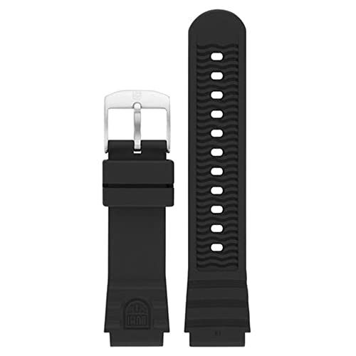 [Luminox] 純正ラバーストラップ 19mm FPX.1901.21Q.K 19mm / ブラック/ラバー レザーバックウミガメシリーズ用, ブラック///ホワイト, 19mm, ストラップ、モダン。pms 95e2ad46