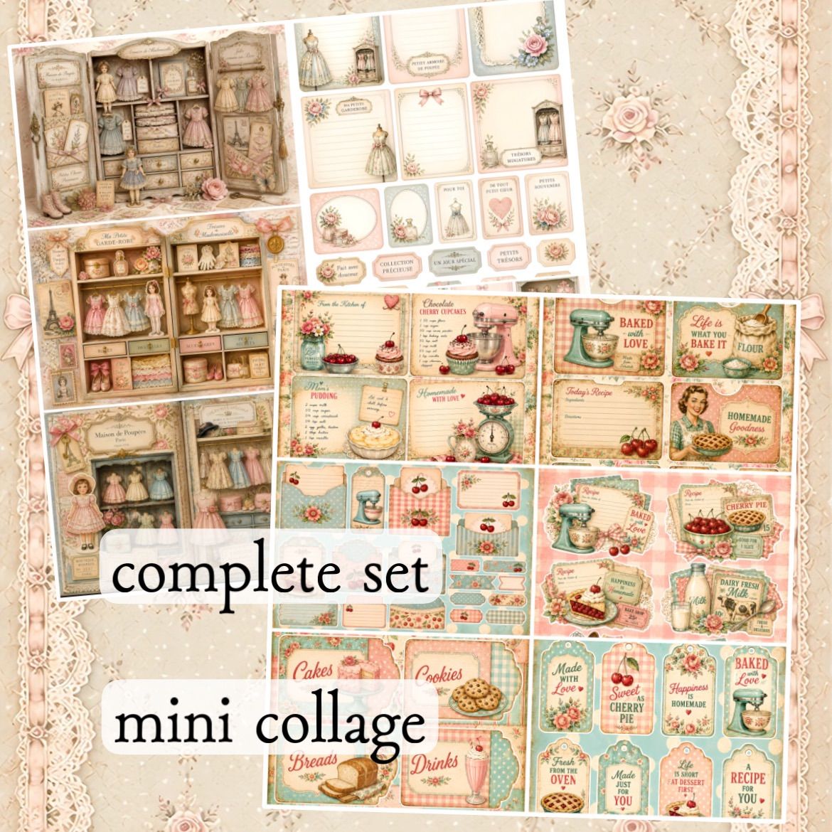 【D-349】lien様♡コラージュペーパー　コラージュシート　バレンタイン D-349】lien様♡コラージュペーパー コラージュシート バレンタイン D