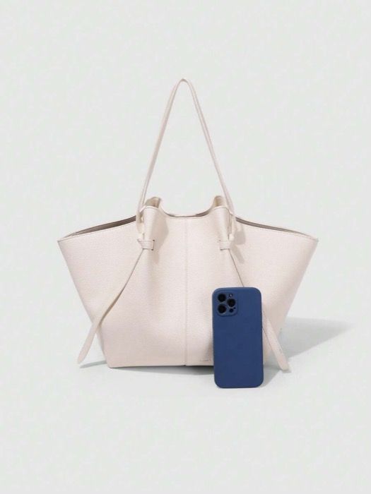 バッグ レディース トートバッグ ファッショナブルな大容量台形デザインロック付き レディースショルダーバッグ、PUレザーハンドバッグ、アームバッグ