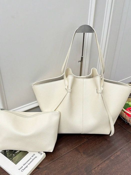 バッグ レディース トートバッグ ファッショナブルな大容量台形デザインロック付き レディースショルダーバッグ、PUレザーハンドバッグ、アームバッグ