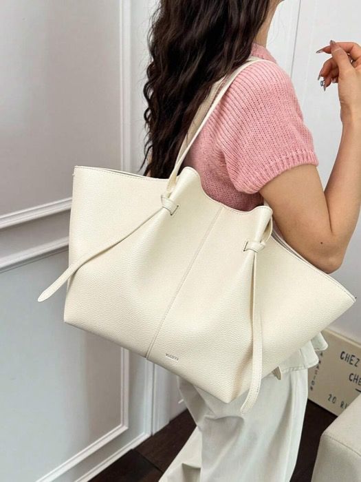 バッグ レディース トートバッグ ファッショナブルな大容量台形デザインロック付き レディースショルダーバッグ、PUレザーハンドバッグ、アームバッグ
