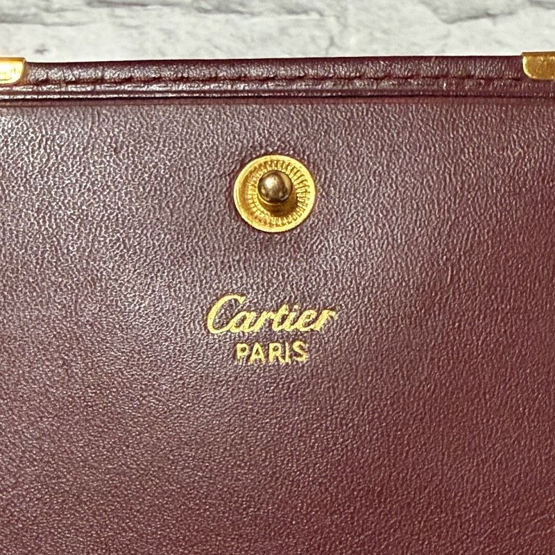 Cartier カルティエ コインケース ボルドー レザー マストライン 小銭