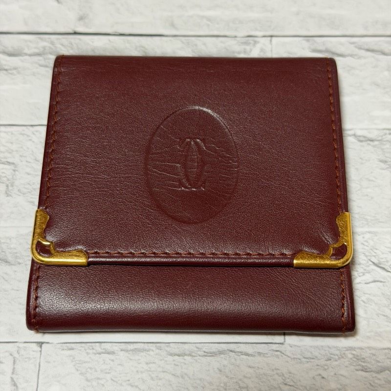 Cartier カルティエ コインケース ボルドー レザー マストライン 小銭