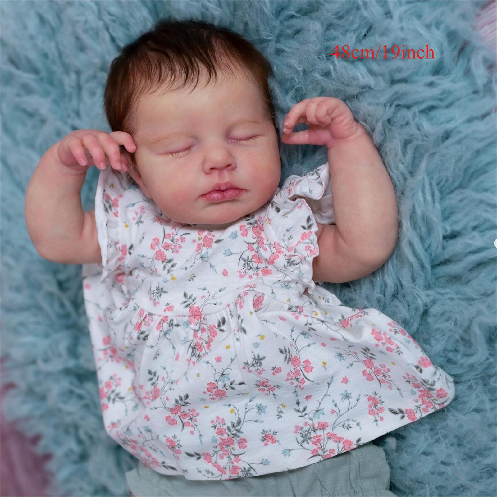 【リアルな質感】48cm フルビニール リボーンベビー人形 眠る女の子 コレクタブル ドール 哺乳瓶・おしゃぶり付属 子供 誕生日プレゼント
