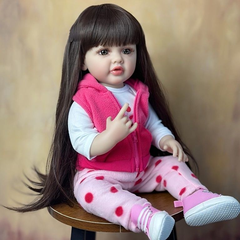 【リアルな新生児】22インチ(55cm) 全身ビニール製リボーンベビードール 女の子 お風呂用おもちゃ ボトル・おしゃぶり付き 誕生日プレゼントにも最適