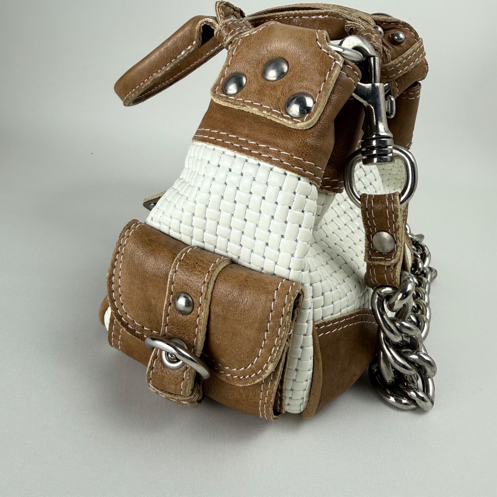 Via Repubblica y2k italy archive Leather chain shoulder bag ヴィア 