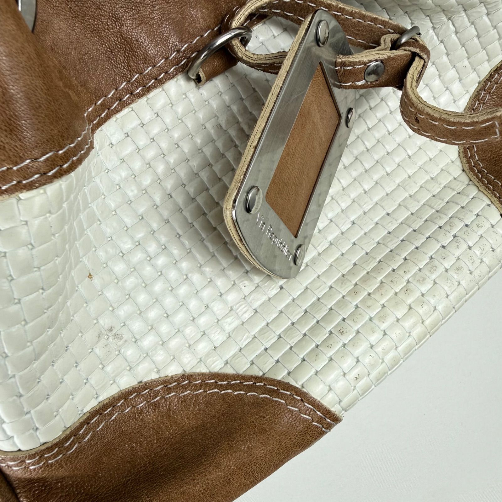 Via Repubblica y2k italy archive Leather chain shoulder bag ヴィア 