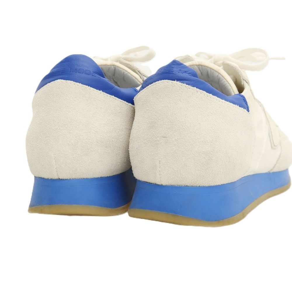 【中古】フィリップモデル PHILIPPE MODEL スエード ナイロン系 スニーカー ホワイトxブルー【サイズ40】【メンズ】 中古】フィリップモデル PHILIPPE MODEL スエード ナイロン系