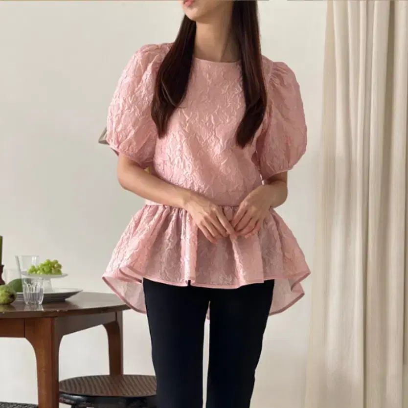 더베케이션샵(THE VACATION SHOP) ピンク ジャガード ブラウス 44-66 新品