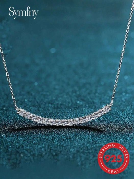 ジュエリー レディース ネックレス ペンダントネックレス シルバー 優雅なミニマリストスマイルペンダントネックレス 1個、ホリデーギフトに最適