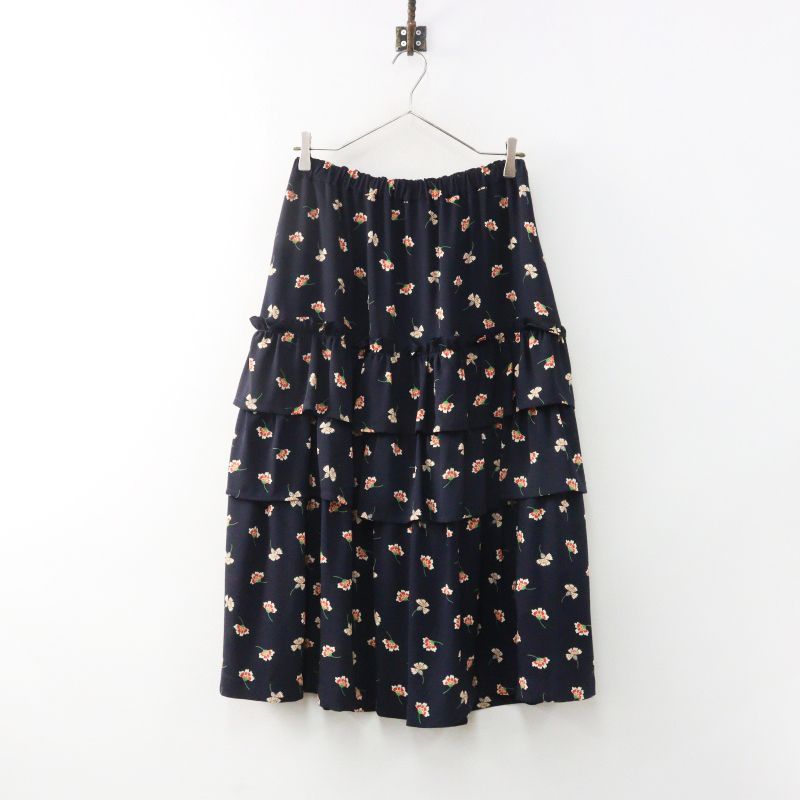 未使用 定価40150円 2022冬 ジェーンマープル Jane Marple Dans Le Salon Floating flowers dirndl skirt M ネイビー┃【2400015066035】
