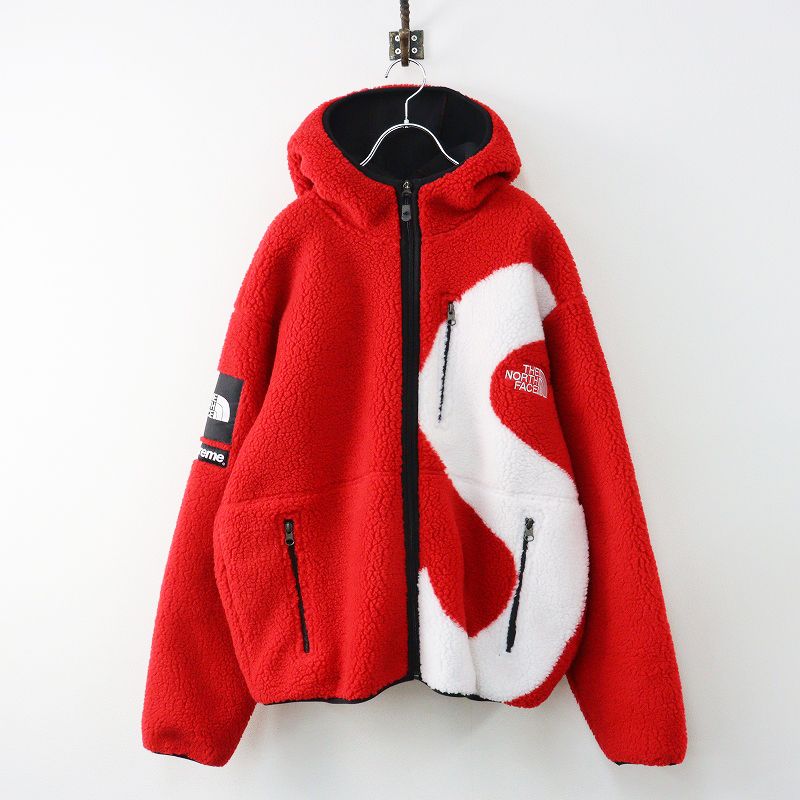 美品 シュプリーム×ノースエフェイス Supreme x The North Face S Logo Hooded Fleece Jacket Sロゴフリース S レッド┃【2400015074054】