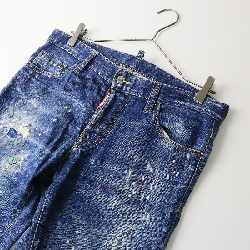イアリア製 JPタグ ディースクエアード DSQUARED2 Slim Jean ダメージ